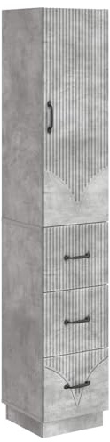 YunCangg Cabinet Set Concrete Grey Wood Material with Sliding Door 33 x 34.5 x 87 cm Storage Space Chest of Drawers Sideboard with Drawers and Shelves for Living Room Office Hallway Bedroom