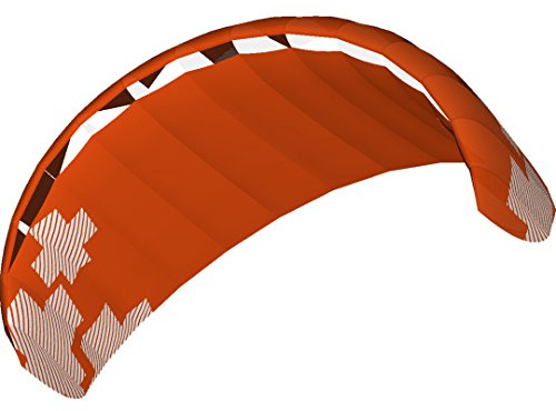 HQ4-Kites 118049 - Rush Pro 350 Orange, Dreileiner Lenkmatte Trainerkite, Spannweite: 350cm, inkl. 200/120kp Dyneemaschnüre 3x20m auf 3-Line 50cm-Controlbar, 4-21 Knoten