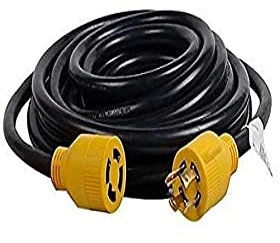 MaxWorks 80841 25-Foot Generator Extension Cord - 30 Amp, 125/250V, 10 Gauge 4-Prong Twist Lock (NEMA L14-30P to L14-30R) - Heavy Duty SJTW Weather-Resistant Power Cord for Transfer Switch, ETL Listed