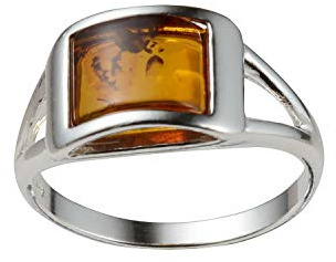 Holiday Gift Shops Sterling Silver and Baltic Honey Amber Adult Ring Kira- Size 7