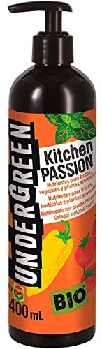 Undergreen Kitchen PASSION Nutrimento Liquido per Piante Aromatiche, Ortaggi e Piccoli Frutti, Consentito in Agricoltura Biologica, 400 ml