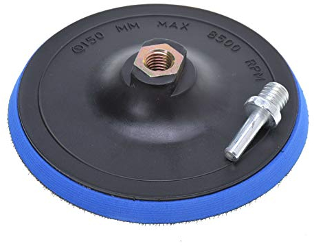 Aqbau® Schleifteller mit Klett Haftteller 125 mm M14 mit adapter Schleifteller für Bohrmaschine und Winkelschleifern incl. Spanndorn Polierpad Adapter