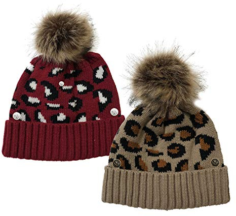 DongBao Damen Mütze Winter/Strickmütze/Bommelmütze/Mädchen Mütze mit Loch/Wintermütze mit Pferdeschwanz