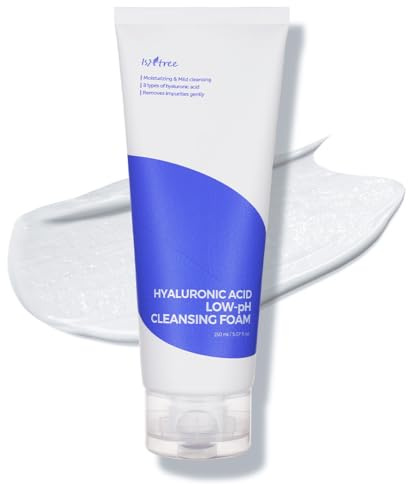 IsNtree Hyaluronsäure-Reinigungsschaum mit niedrigem pH-Wert 150 ml, 5,07 fl.oz | Feuchtigkeitsspendend und mild reinigend | 8 Arten von Hyaluronsäure | Hilft, Unreinheiten sanft zu entfernen