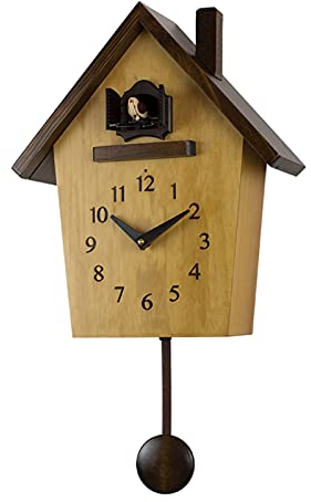 Angle&H Pendule Coucou, Horloge Murale À Quartz, Horloge À Coucou Moderne De Style Chalet, Design Pendule, pour La Maison, Le Salon, Le Bureau Décoration Murale