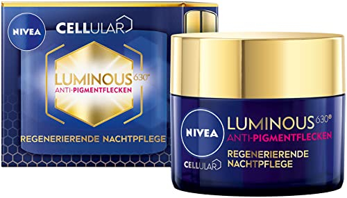 NIVEA Cellular Luminous 630 Anti Macchie Pigmento Cura Notte (50 ml), Crema Viso Notte per La Notte con Pigmento ed Età, Crema Notte Rigenerante con Hyaluron
