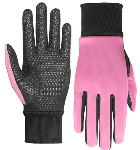 Golfhandskar kvinnor damer vänster hand höger med UK bollmarkör lädertryck färgvärde 2-pack, golfhandskar kvinnor dam högerhänt vänster golfspelare mjuk andningsbar sport utomhus (rosa, M, vänster)