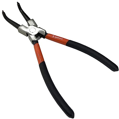 WEDO 9 Zoll Sprengringzange gebogen für Innensprengringe,Sprengringzange mit Langlebigen Federn,Rutschfesten Griffen,Seegering-Zangen,CR-V Stahl