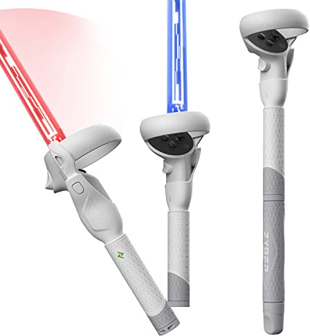 ZYBER Golfklubbsfäste för Oculus Quest 2-tillbehör, 3-i-1-styrenhetshandtag förlängning för Gorilla Tag Beat Saber Supernatural, VR-golfklubbsadapter för Meta Quest 2