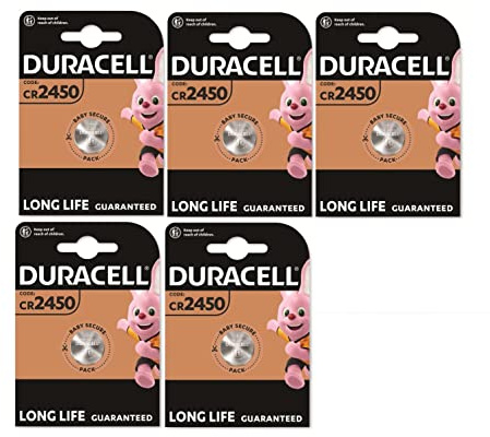 5X Duracell Cr 2450 Lithium (5 Blister Packs of 1 Battery) 5 Batteries