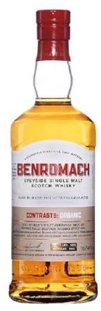 BENROMACH - Organic - Single Malt Whisky - Origine : Ecosse/Speyside - Notes de Vanille, Pomme & Caramel - A servir sur glace, pur ou en cocktail - 46% Alcool - 70 cl