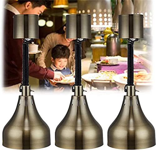 CGLYYDS Lot De 3 Lampes Chauffantes Réglables pour Buffets De Fêtes, Lampe Chauffante De Cuisine Chauffe-Plats, Lampe Chauffante Suspendue pour Buffet De Nourriture, Pizza