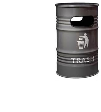 Papelera de reciclaje de basura Contenedor De 240L De Gran Capacidad Estilo Industrial Al Aire Libre Hierro Comercial Lata De Gasolina Grande Creativa Grande Cubo de almacenamiento de basura ( Color :