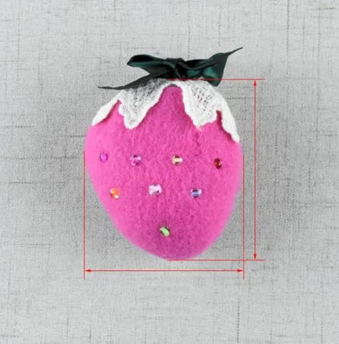 Nadelkissen zum Selbermachen, Erdbeer-Design, Nadelhalter, Nähen (mit verzierten Perlen Rose)