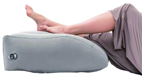 anneratteryer 1 Stück PVC + Velour Venenkissen Keilkissen Bett Knierolle Lagerungsrolle Kniekissen zum Schlafen Beinkissen für Beine & Knie Ideal als Lymphkissen und Venenkeil für Beide Beine