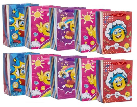 Laro Medium Geschenktüten 10-100 Stk Medium Stripes, Anzahl:10, Muster Tüten:Medium Smile