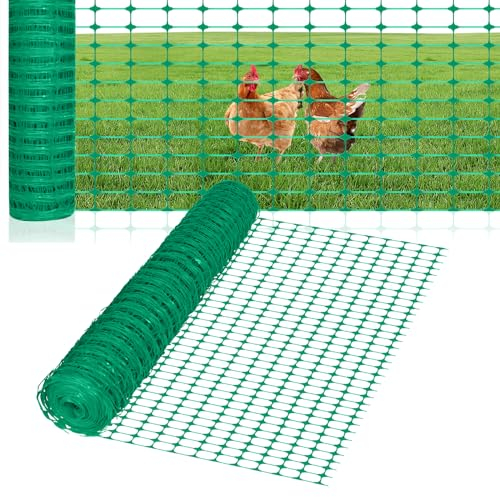 FIVMEN Rollo de Malla de Seguridad de Plástico 1x30 m Valla de Barrera Valla de Protectora Red de Advertencia Red de Seguridad para Perros Aves de Corral, Verde