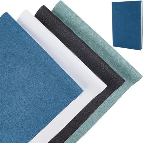 CRASPIRE 8 Pz 13.7x11.8 Panni per Libri in Lino 4 Colori per Libri A5-A8 Rilegatura Superficie in Tessuto Copertina per Libri con Retro in Carta Libro della Bibbia Album Archivio Fai da Te Copertura