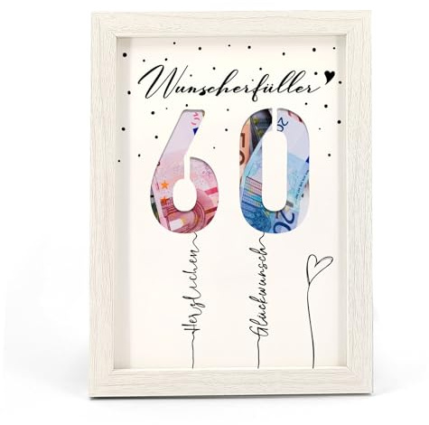 HSDSH Geldgeschenk 60 Geburtstag, Geschenke zum 60 Geburtstag Mann/Frau, Geschenk 60. Geburtstag, Geburtstagskarte 60, 60 Geburtstag Deko Kreative Geschenkideen zum 60, Geschenke für Freunde, Familie