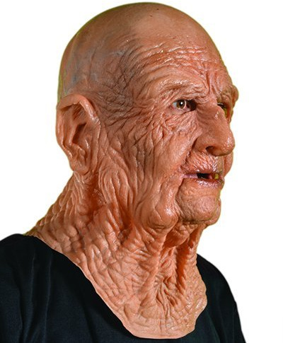 Oellinx Masque d'Halloween effrayant masque de vieil homme en latex souple masque d'Halloween Costumes de fête Fantaisie Robe (H)