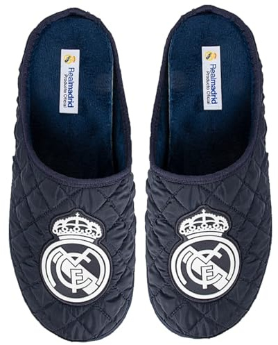 MARPEN SLIPPERS, Zapatillas de casa Real Madrid CF Oficiales Temporada 24/25 Acolchadas para Hombre o Mujer, Suela Caucho Diseño Fútbol