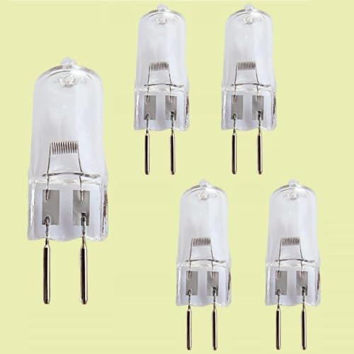 BULBEAWICK GY6.35 Halogen Bulb 50W,G6.35 Bi-Pin Base,AC/DC 24V,Dimmable,2800K Warm White,5 Pack G6.35 12V-20W