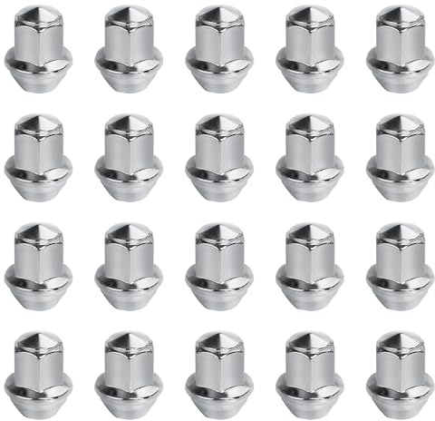 Bohaner Radmuttern M14 x 1,5, 21 mm, Sechskant, Legierung, Chrom, geschlossenes Ende, M14 x 1,5, Radmuttern für Ford, kompatibel mit Chrysler 300C, Ford S Max, Galaxy und mehr, 20 Stück