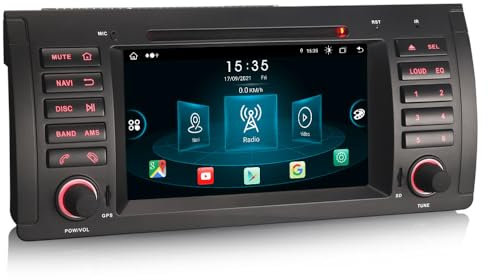 Erisin 7 Pulgadas 8-Núcleo 4GB+64GB Android 13 Radio Coche GPS Navegación para BMW X5 E53 Autoradio Bluetooth Soporte CarPlay inalámbrico Android Auto DSP WiFi 4G Dab+ USB CD Player OBD2 Canbus SWC