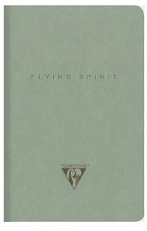 Clairefontaine - 107596C - A Flying Spirit Thread Stitched Notebook 9x14cm 96 Lined Pages 90g Paper - Green Grey hardback Cover - 5 Designs, Random delivery