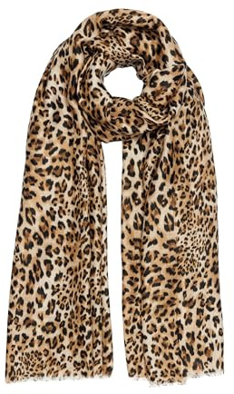 Caspar SC542 weicher Damen Schal mit exotischem Leo Muster Animal Print