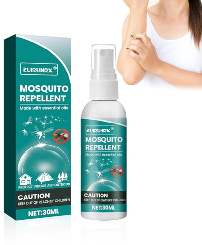 KUIRUNRX® Spray repellente per insetti, Tutto naturale, Spray repellente anti zanzara, Protezione contro le punture di zanzara in condizioni estreme e aree tropicali 30 ml