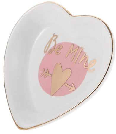 PAMINGONO Piattino Portagioie Forma Di Cuore Vassoio Portaoggetti Per Gioielli Organizzatore Decorativo Da Scrivania Espositore Pratico e Resistente