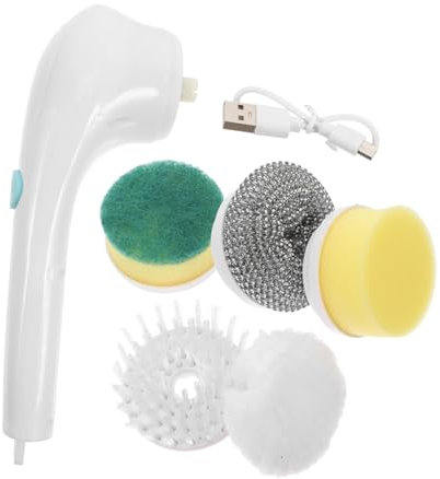 DECORNIJIA Brosse de Nettoyage Électrique Brosse Rotative sans Fil , Têtes Remplaçables pour Salle de Bain , Carrelage , Baignoire et Évier
