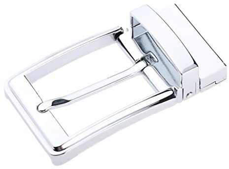 rockible Fibbia per cinturo con Morsetto Reversibile Premium, Sostituzione con Fibbia per cinturo in Pelle Rettangolare a Un, Argento, 35mm