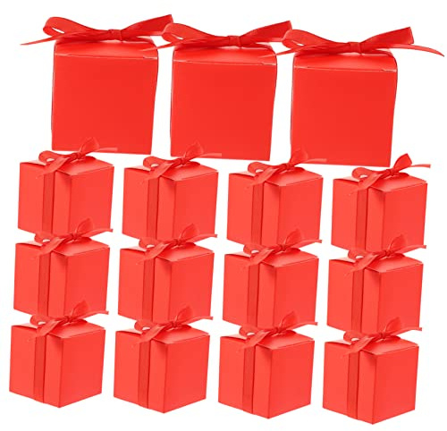 GARIOUANS 50 set Röda Presentaskar i Kraftpapper med Små Förpackningar för Kakor Choklad Idealiska för Jul Födelsedag Bröllop Festgåvor
