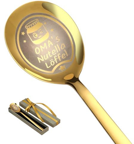 NGTSFLY Löffel Personalisiert Geschenke 12 Designs Geschenk mit Graviertem Namen (Gold)