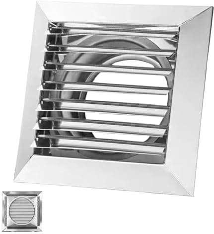 Grille d'aération en acier inoxydable - 120 mm - Verrouillable - Clapet anti-retour - Grille d'aération pour mur extérieur - Hotte aspirante - Grille de protection contre les intempéries