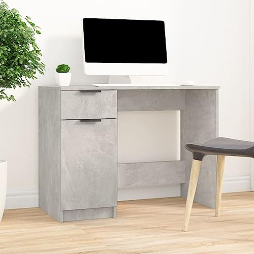 Frdhee Möbel Für Arbeitszimmer Nähtisch,Schreibtisch Betongrau 100x50x75 cm Holzwerkstoff,Schreibtische Ideal für kleine Räume