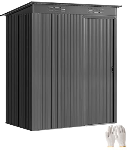 Outsunny Metall Gerätehaus 1,37 m² Müheloser Montage 159 x 106 x 181 cm