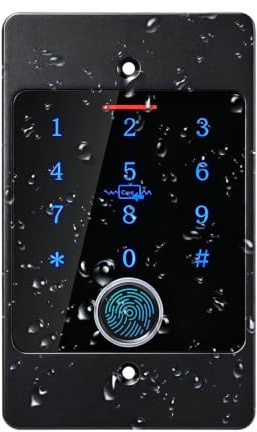 Smartes Türschloss, mit Fingerabdruck und Passwort, App Passwortverwaltung, elektronisches Türschlosssystem für die Haustür, IP66 wasserdicht, für Zuhause Schule Hotel und Unternehmen