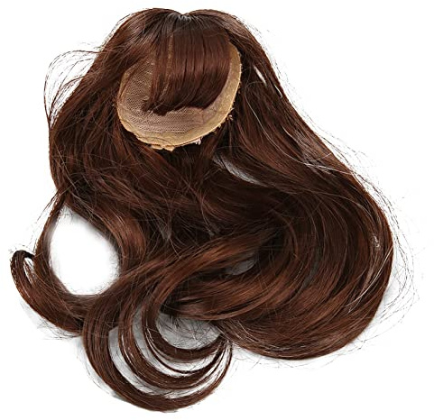 TOPINCN Parrucca da Bambola Riccia Lunga 1/6 Marrone Scuro Fibra Sintetica Ad Alta Temperatura Capelli Morbidi Ed Elastici per Bambola con Cuoio Capelluto Simulato Circonferenza della