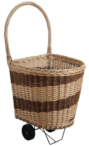 Inconnu - Carrito para leña con ruedas de mimbre