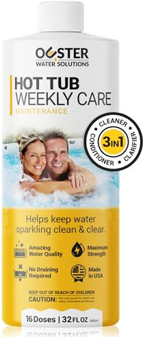 Bio Ouster Limpiador semanal 3 en 1, acondicionador, clarificador – Productos químicos para jacuzzis estándar e inflables – Productos químicos de SPA para Agua Limpia cristalina y con Gas – Fabricado