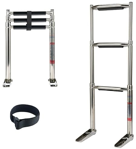 CT-CARID Échelle télescopique en Acier Inoxydable pour Bateau, échelle de Bain télescopique antidérapante, Charge Amovible 150 kg / 330 LB