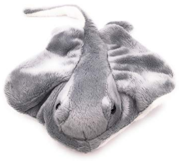 Onwomania Plüschtier Kuscheltier Stoff Tier Stachelrochen grau Fisch 25 cm