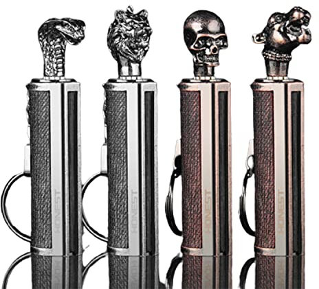 Paquet de 4 Porte-clés Allumette Permanente Briquet Creative Matchstick Léger Imperméable à l'eau pour Extérieur Camping Randonnée Urgence Survie