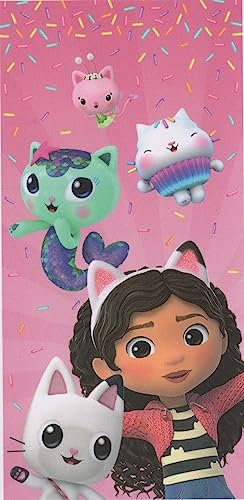 DreamWorks Gabby's Dollhouse Beach Towel - Pink 27 x 54 Inches