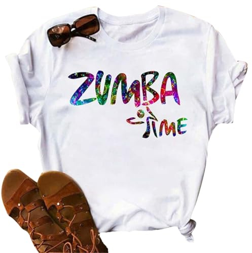 keephen Camisetas Atléticas de Baile Samba Cha-Cha para Mujeres Gráficas Cuello Redondo Tops Informales para Entrenamiento de Baile