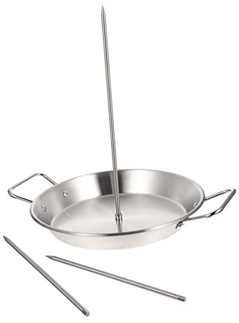 Yardwe Verticale in Acciaio Inox Spiedo Per Barbecue Staccabile Per Carne Per Uso Esterno Per Piccoli Tacchini Polli e Uccelli Facile Da Montare e Smontare