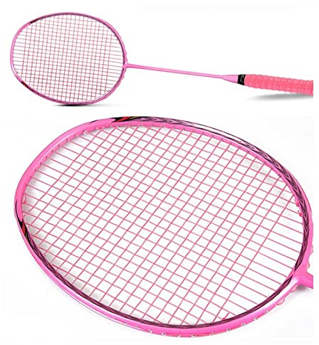 FrEshn Badminton Schläger 100% Carbon Professional Badmintonschläger mit Beutel Ultralight Offensive Badmintonschläger Schläger Racquet Outdoor Sport Sportwaren Badminton Schläger Set (Size : Pink)